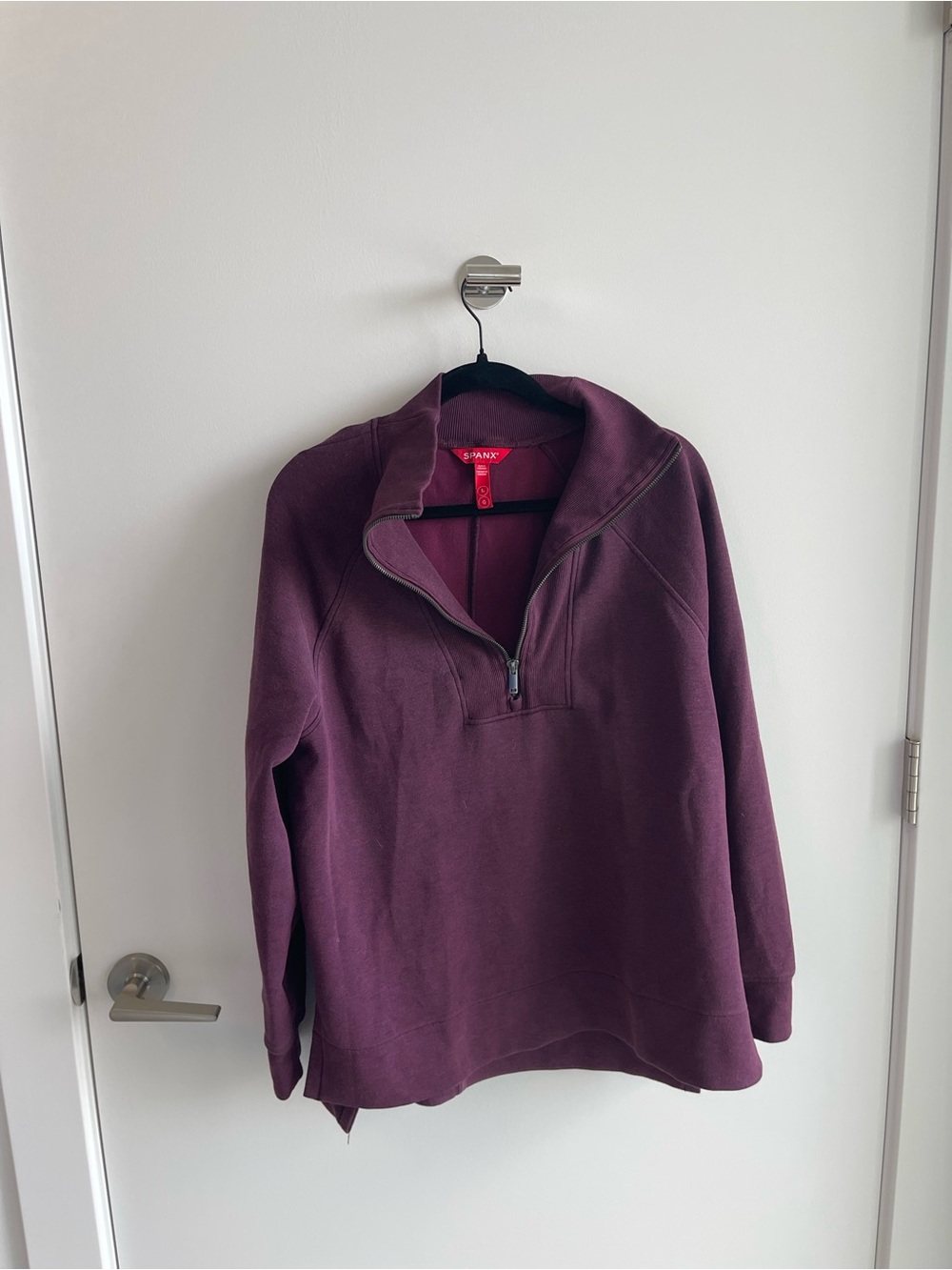 SPANX Plum Air Essentials Brushed Half-Zip Sweatshirt